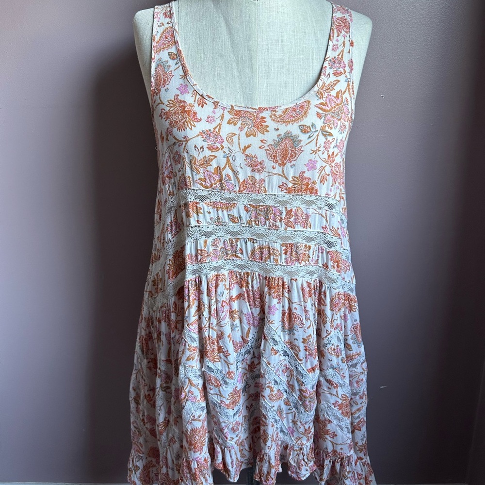 Free People Intimately Voile and Lace Trapeze Slip XS